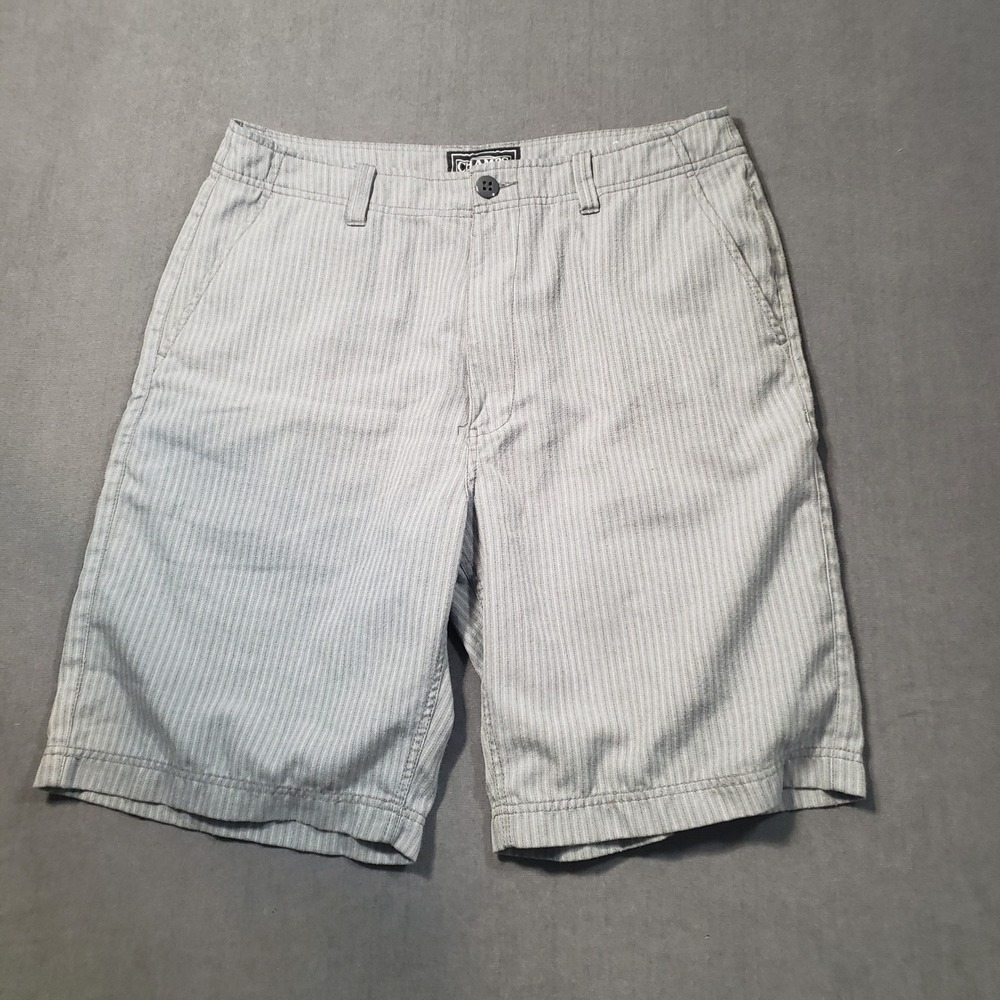 Champs Sports Casual Shorts Mens 36 Grey Pinstripe Flat Front Utility Pocket